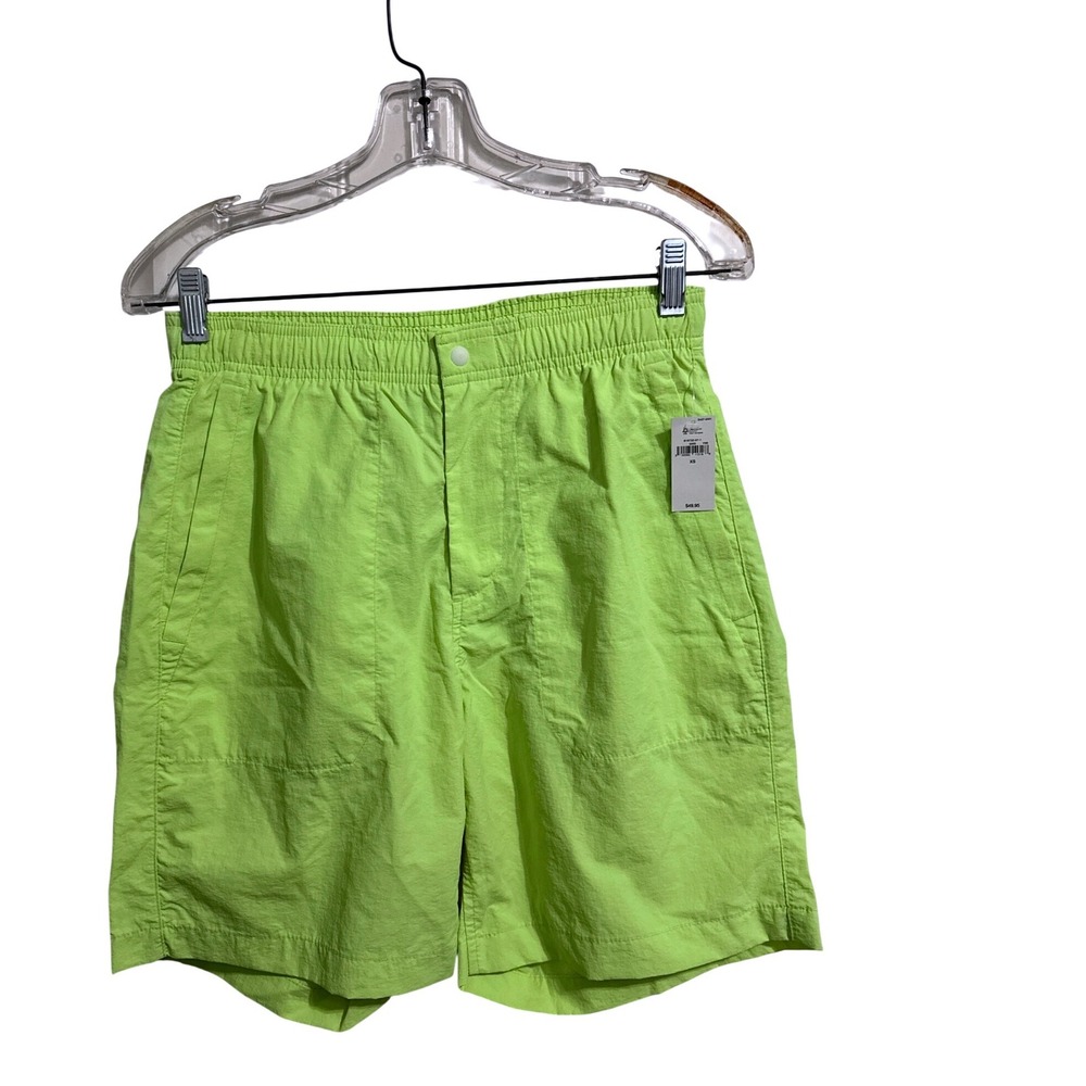 GAP Men's Neon Green swim Trunk Elastic Waist Drawstring  pocket Shorts Sz XS A2